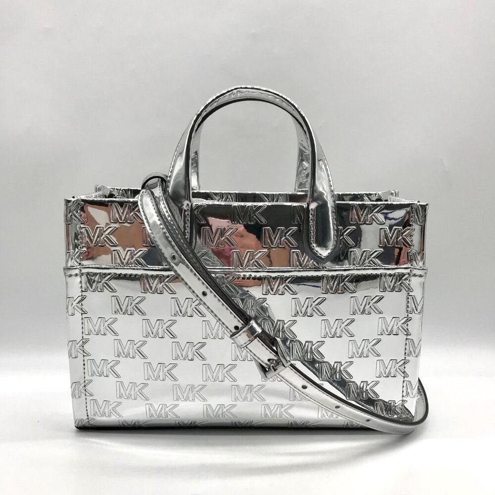Michael Kors Silver Small East West Gigi Messenger Tote - Picture 2 of 12